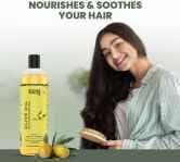 Rey Naturals Cold Pressed Extra Virgin Olive Oil For Hair | Nourishing Hair Oil For All Hair Types | Deeply Moisturizes, Repairs And Strengthens Hair | For Good Hair Texture And Adds Shine - 200ml